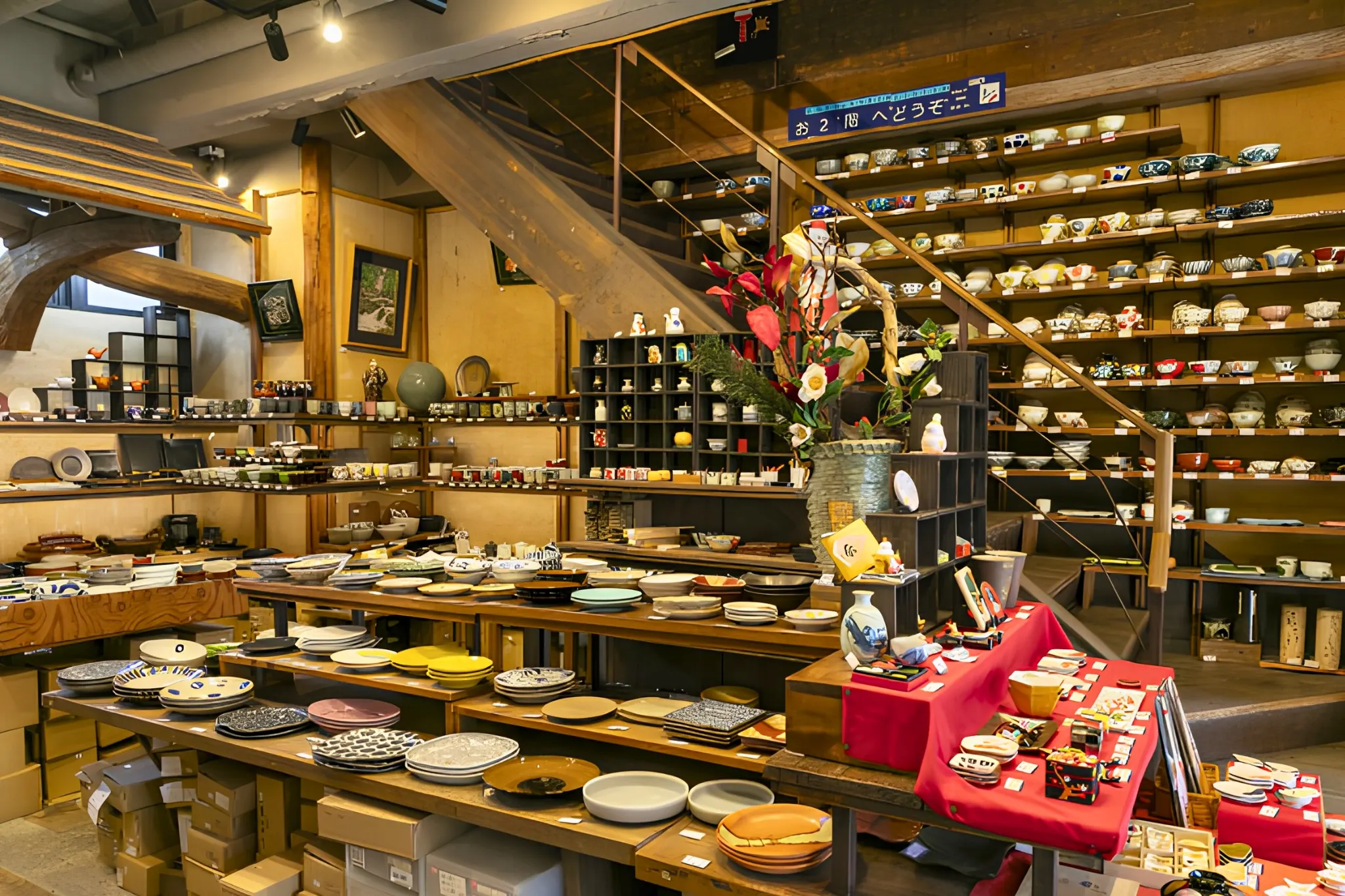 A tableware shop full of plates and bowls