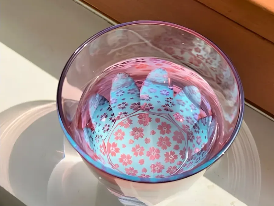 Colorful Kiriko cut-glass cups